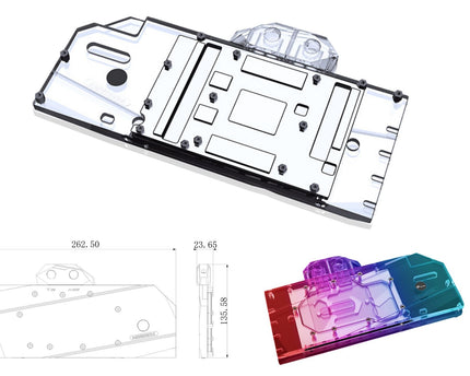 Bykski Full Coverage GPU Water Block and Backplate for AMD Radeon RX 6900XT Founders Edition (A-RX6900XT-X)