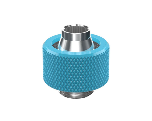 PrimoChill SecureFit SX - Premium Compression Fitting For 7/16in ID x 5/8in OD Flexible Tubing (F-SFSX758) - Available in 20+ Colors, Custom Watercooling Loop Ready - Sky Blue