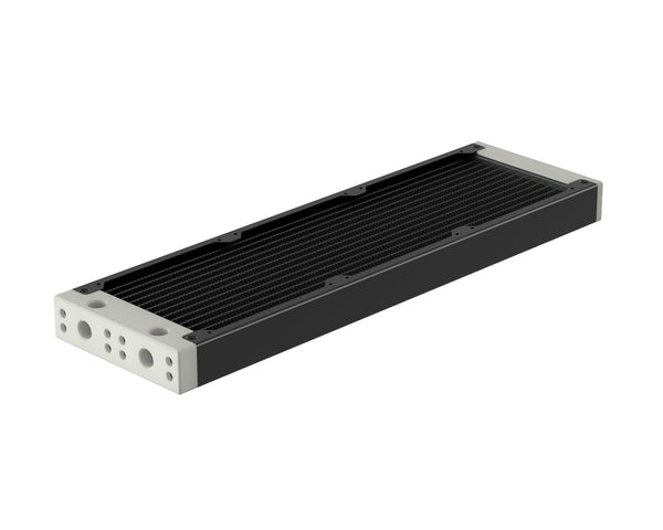 PrimoChill 360SL (30mm) EXIMO Modular Radiator, White POM, 3x120mm, Triple Fan (R-SL-W36) Available in 20+ Colors, Assembled in USA and Custom Watercooling Loop Ready - Satin Black