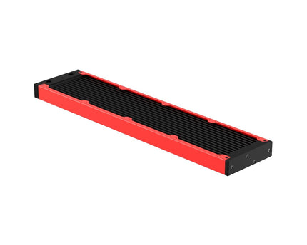 PrimoChill 480SL (30mm) EXIMO Modular Radiator, Black POM, 4x120mm, Quad Fan (R-SL-BK48) Available in 20+ Colors, Assembled in USA and Custom Watercooling Loop Ready - UV Red
