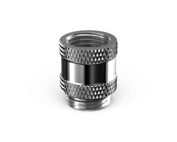 PrimoChill Male to Female G 1/4in. 15mm SX Extension Coupler - Silver Nickel