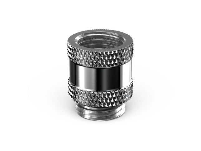 PrimoChill Male to Female G 1/4in. 15mm SX Extension Coupler - Silver Nickel
