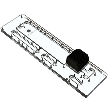 Bykski Distro Plate For PHANTEKS NV7 - PMMA w/ 5v Addressable RGB(RBW) (RGV-PHA-NV7-P-K) - DDC Pump With Armor