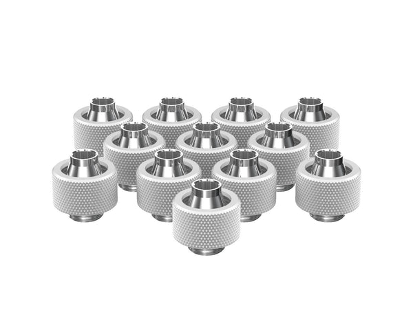 PrimoChill SecureFit SX - Premium Compression Fitting For 7/16in ID x 5/8in OD Flexible Tubing 12 Pack (F-SFSX758-12) - Available in 20+ Colors, Custom Watercooling Loop Ready - Sky White