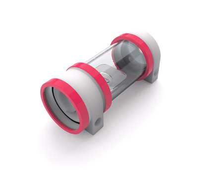 PrimoChill CTR Hard Mount Phase II High Flow D5 Enabled Reservoir - White POM - 120mm - UV Pink