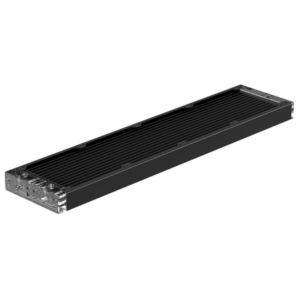 PrimoChill 480SL (30mm) EXIMO Modular Radiator, Clear Acrylic, 4x120mm, Quad Fan (R-SL-A48) Available in 20+ Colors, Assembled in USA and Custom Watercooling Loop Ready - Satin Black