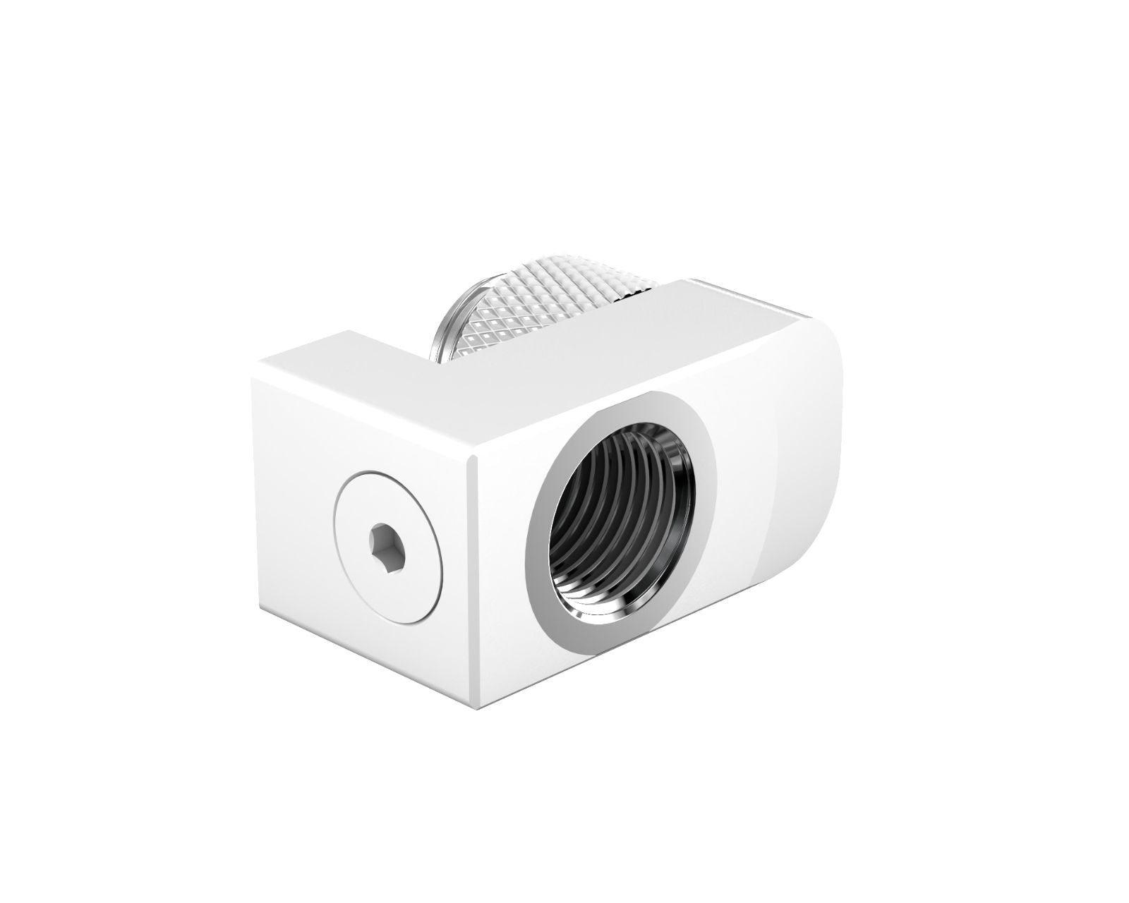 PrimoChill Male to Female G 1/4in. Supported Offset Rotary Fitting - Sky White