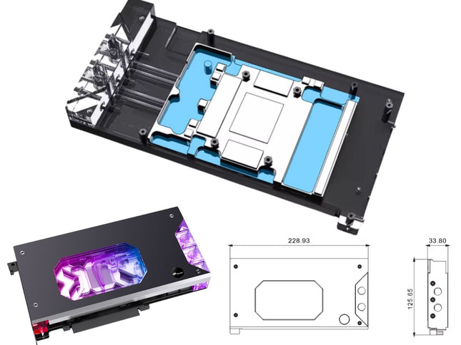Bykski Armored End Port GPU Waterblock with Backplate For Gigabyte GeForce RTX 5080 Gaming OC 16G (N-GV5080GMOC-X-V2)