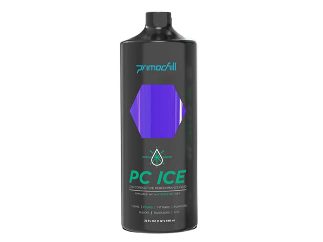 PrimoChill Ice - Computer WaterCooling Coolant, Low-Conductive, Transparent, Full Protection, Proudly Made in the USA (32oz/.9L) - UV Purple