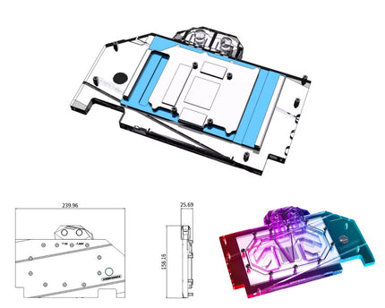 Bykski Full Coverage GPU Water Block and Backplate For ASUS TUF Gaming GeForce RTX 5070 TI BTF White OC Edition (N-AS5070TIBTF-X)