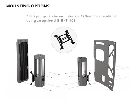 Bykski CP-D5PB-V2 Pump / 180mm PMMA Reservoir Combo - Black (CT-D5-180-X-V2)