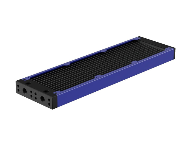 PrimoChill 360SL (30mm) EXIMO Modular Radiator, Black POM, 3x120mm, Triple Fan (R-SL-BK36) Available in 20+ Colors, Assembled in USA and Custom Watercooling Loop Ready - True Blue