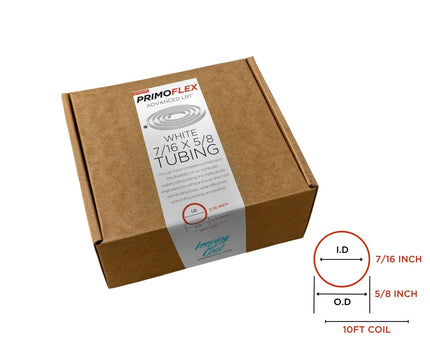PrimoFlex Advanced LRT Soft Flexible Tubing - 7/16in.ID x 5/8in.OD, 10 feet - Elegant White
