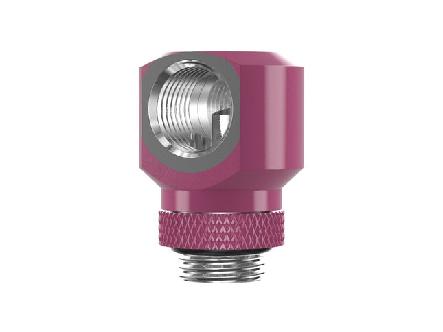 PrimoChill InterConnectSX Flat 90 Degree Rotary Fitting (FAF90) – Enhanced PC Cooling with Sleek Aesthetics - Available in 20+ Colors, Custom Watercooling Loop Ready - Magenta