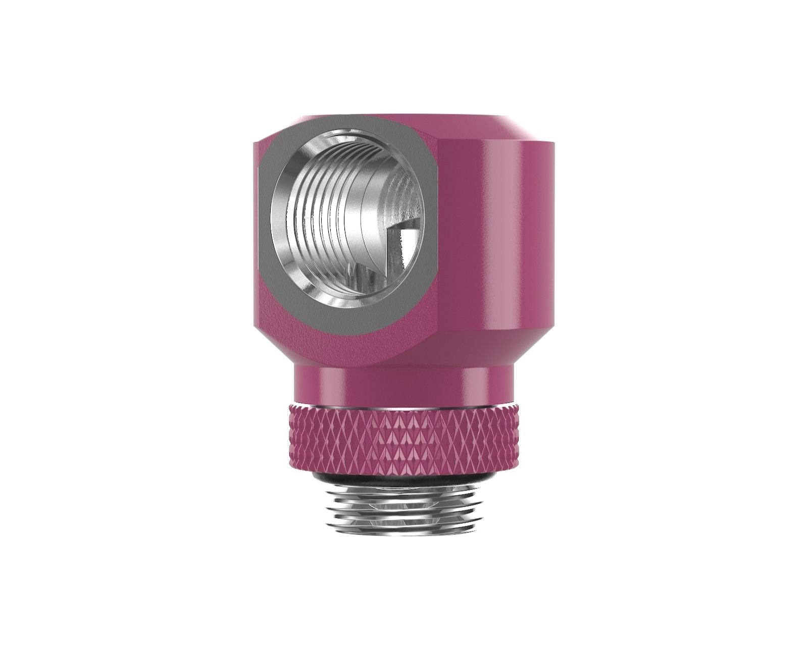 PrimoChill InterConnectSX Flat 90 Degree Rotary Fitting (FAF90) – Enhanced PC Cooling with Sleek Aesthetics - Available in 20+ Colors, Custom Watercooling Loop Ready - Magenta