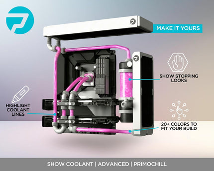 PrimoChill Vue - Computer WaterCooling Coolant, Visual Flow, Solid/Non-Transparent, Full Protection, PrimoPrep Included, Proudly Made in the USA (32oz/.9L) - Pink SX