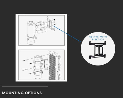 Bykski 60mm Add-On Reservoir Acrylic Tube/Mounting Kit, Available in 4 lengths (CT-F60-AL-V2) - 60MM