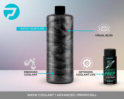 PrimoChill Vue - Computer WaterCooling Coolant, Visual Flow, Solid/Non-Transparent, Full Protection, PrimoPrep Included, Proudly Made in the USA (32oz/.9L) - Gray
