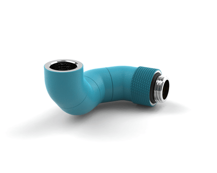 PrimoChill Male to Female G 1/4in. 180 Degree SX Triple Rotary Elbow Fitting - TX Matte PrimoBlue
