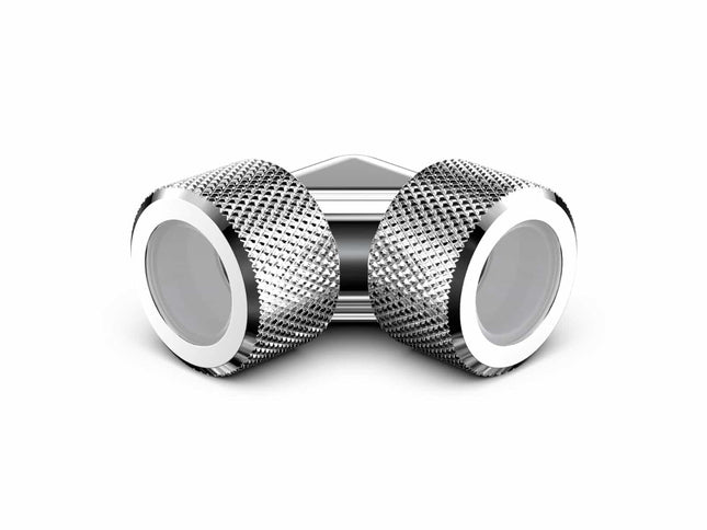 PrimoChill 16mm Rigid SX 90 Degree Fitting Set - PrimoChill - KEEPING IT COOL Silver Nickel