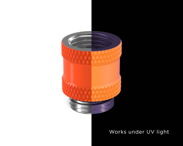 PrimoChill Male to Female G 1/4in. 15mm SX Extension Coupler - UV Orange