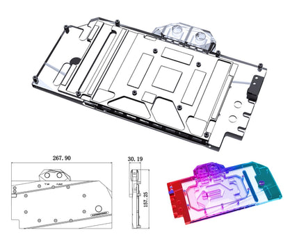 Bykski Full Coverage GPU Water Block and Backplate For ASUS TUF/ROG Gaming GeForce RTX 4090 24GB (SELECT MODELS ONLY) (N-AS4090TUFOG-X)