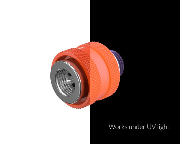 PrimoChill Male to Female G 1/4 SX Mini Pull Drain Valve - UV Orange