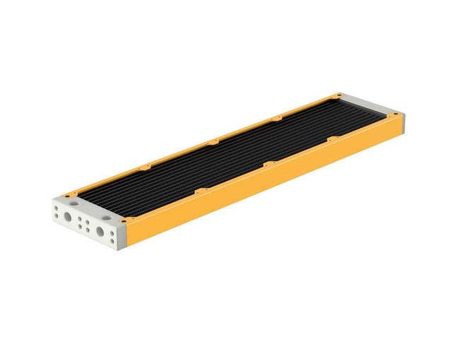 PrimoChill 480SL (30mm) EXIMO Modular Radiator, White POM, 4x120mm, Quad Fan (R-SL-W48) Available in 20+ Colors, Assembled in USA and Custom Watercooling Loop Ready - Yellow