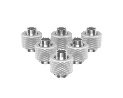 PrimoChill SecureFit SX - Premium Compression Fitting For 3/8in ID x 1/2in OD Flexible Tubing 6 Pack (F-SFSX12-6) - Available in 20+ Colors, Custom Watercooling Loop Ready - PrimoChill - KEEPING IT COOL Sky White