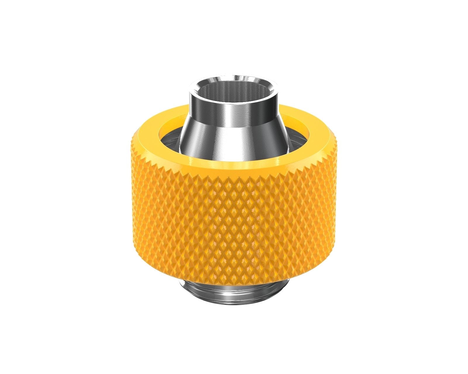 PrimoChill SecureFit SX - Premium Compression Fitting For 7/16in ID x 5/8in OD Flexible Tubing (F-SFSX758) - Available in 20+ Colors, Custom Watercooling Loop Ready - Yellow
