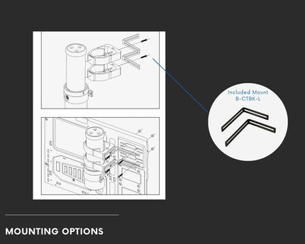 Bykski 60mm Add-On Reservoir Acrylic Tube/Mounting Kit, Available in 4 lengths (CT-F60-AL-V2) - 200MM