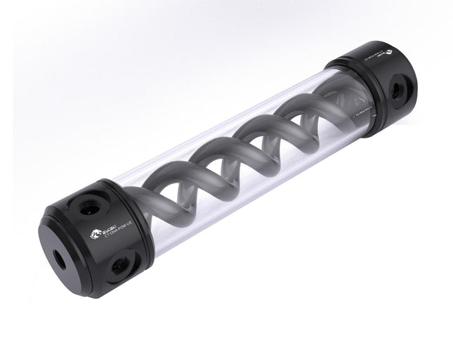 Bykski 50mm Cylindrical DNA Reservoir - Black POM - 260mm w/ LED strip (CT-DNA-POM-V2-260) - Black