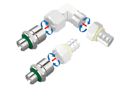 Bykski Stainless Steel Durable Server P-Lok DIY Fitting - G 1/4 to 22mm Threaded Coupler (CC-DTJ-SR-22-04)