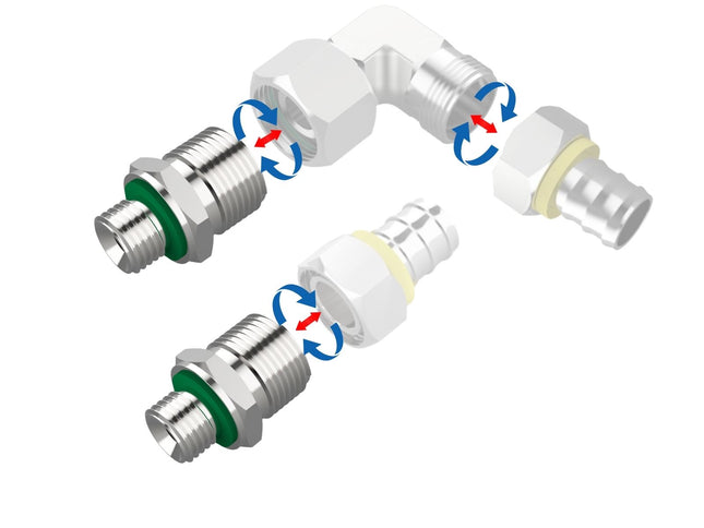 Bykski Stainless Steel Durable Server P-Lok DIY Fitting - G 3/8 to 22mm Threaded Coupler (CC-DTJ-SR-22-06)