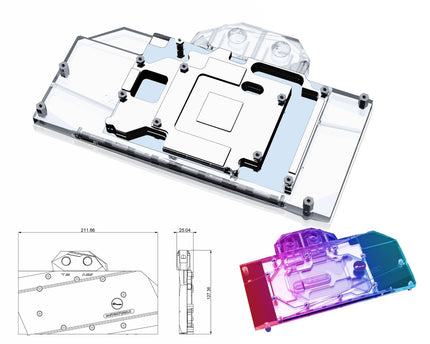 Bykski Full Coverage GPU Water Block and Backplate for GALAXY RTX 3070 Metal Master (N-GY3070BK-X)