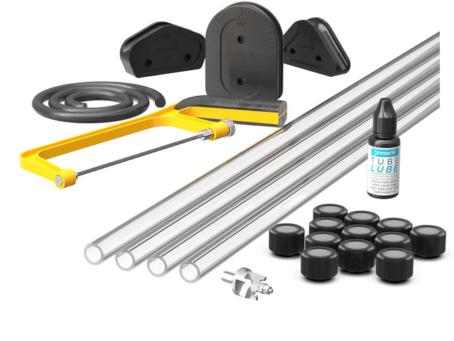 PrimoChill (Complete Kit) 4x 16mm Acrylic/PMMA Tubes, 12x Metrix SX Fitting, Bending Jig/Kit, Cutter and Finishing Bit - PrimoChill - KEEPING IT COOL Satin Black
