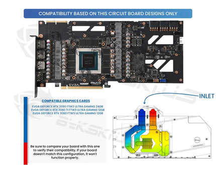 Bykski Full Coverage GPU Water Block and Backplate for EVGA RTX 3090/3080 FTW3 Ultra Gaming  (N-EV3090FTW3-X)