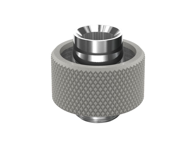 PrimoChill SecureFit SX - Premium Compression Fitting For 1/2in ID x 3/4in OD Flexible Tubing (F-SFSX34) - Available in 20+ Colors, Custom Watercooling Loop Ready - TX Matte Silver