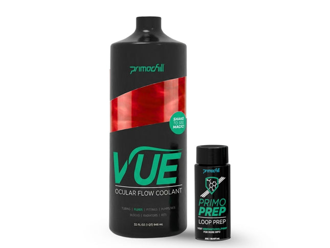 PrimoChill Vue - Computer WaterCooling Coolant, Visual Flow, Solid/Non-Transparent, Full Protection, PrimoPrep Included, Proudly Made in the USA (32oz/.9L) - Razor Red SX