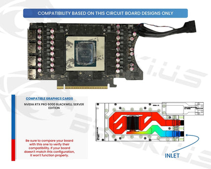 Bykski Durable Metal/POM GPU Water Block and Backplate For NVIDIA RTX PRO 6000 Blackwell Server Edition (N-RTXPRO6000-SR) - Continuous Usage