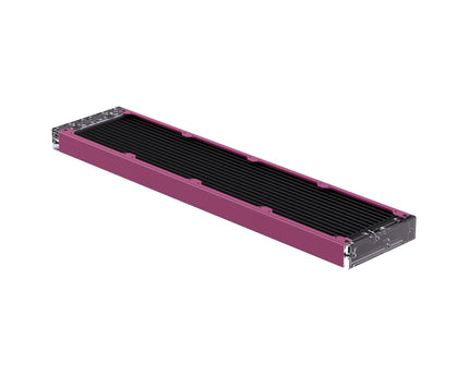 PrimoChill 480SL (30mm) EXIMO Modular Radiator, Clear Acrylic, 4x120mm, Quad Fan (R-SL-A48) Available in 20+ Colors, Assembled in USA and Custom Watercooling Loop Ready - Magenta