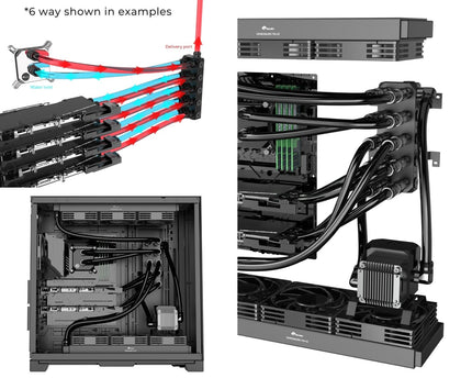 Bykski Versatile POM Fluid Distribution/Routing Block Engineered For 24-Hour Reliability (B-DP-4WAY-X)