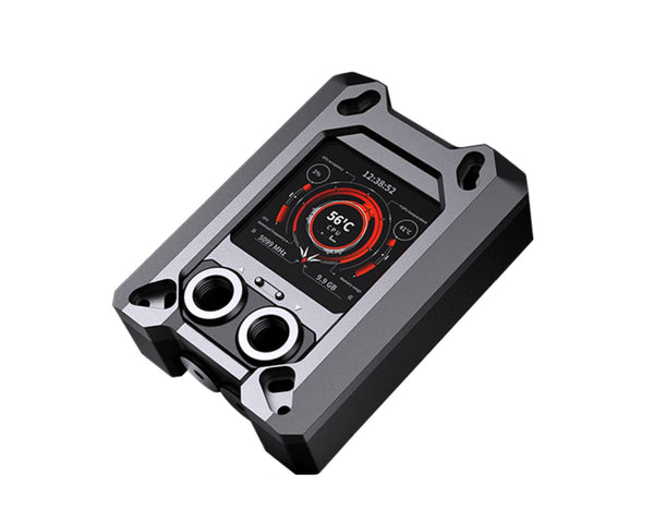 Granzon GAMSC Digital Display CPU Water Cooling Block for AMD Ryzen 3/5/7/9 (AM4/AM5) - Black
