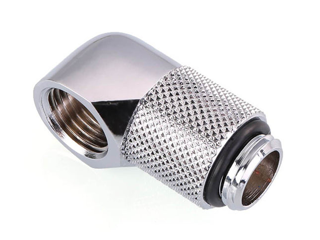 Bykski G 1/4in. Male to Female 90 Degree Rotary 15mm Extension Elbow Fitting (B-RD90-EXJ15) - Silver