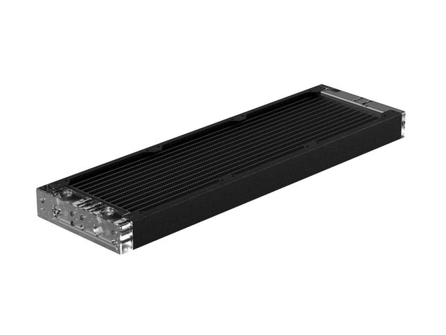 PrimoChill 360SL (30mm) EXIMO Modular Radiator, Clear Acrylic, 3x120mm, Triple Fan (R-SL-A36) Available in 20+ Colors, Assembled in USA and Custom Watercooling Loop Ready - TX Matte Black