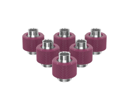 PrimoChill SecureFit SX - Premium Compression Fitting For 3/8in ID x 1/2in OD Flexible Tubing 6 Pack (F-SFSX12-6) - Available in 20+ Colors, Custom Watercooling Loop Ready - PrimoChill - KEEPING IT COOL Magenta