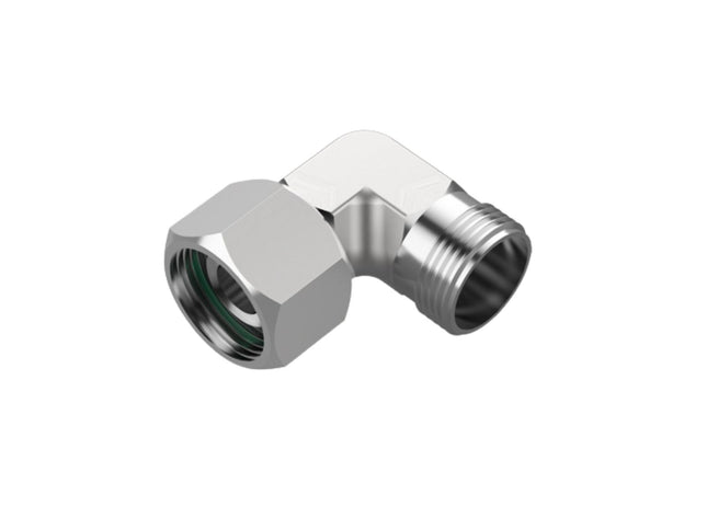 Bykski Stainless Steel Durable Server P-Lok DIY Fitting - 22mm Threaded Male to Female 90 Degree Elbow (CC-AF90-SR-22)