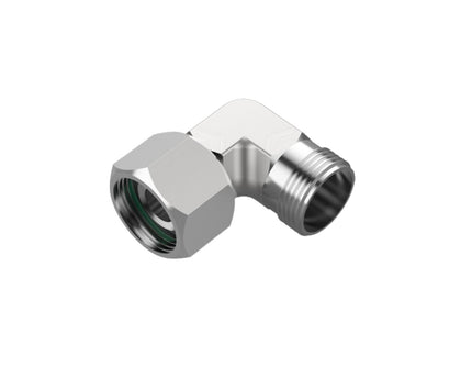 Bykski Stainless Steel Durable Server P-Lok DIY Fitting - 14mm Threaded Male to Female 90 Degree Elbow (CC-AF90-SR-14)