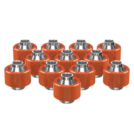 PrimoChill SecureFit SX - Premium Compression Fitting For 7/16in ID x 5/8in OD Flexible Tubing 12 Pack (F-SFSX758-12) - Available in 20+ Colors, Custom Watercooling Loop Ready - Candy Copper