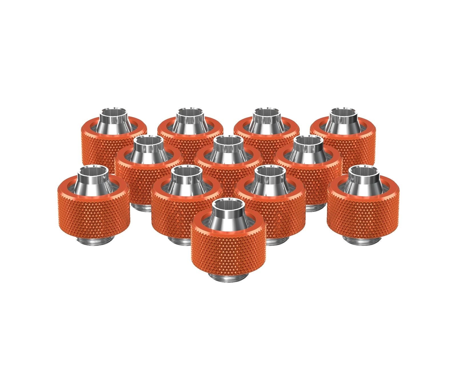 PrimoChill SecureFit SX - Premium Compression Fitting For 7/16in ID x 5/8in OD Flexible Tubing 12 Pack (F-SFSX758-12) - Available in 20+ Colors, Custom Watercooling Loop Ready - Candy Copper